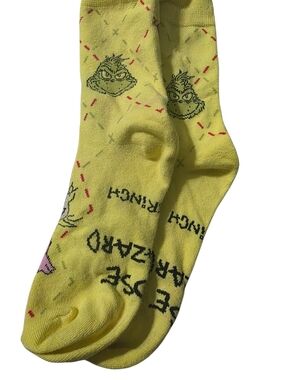 Yellow Grinch Novelty Crew Socks - Mcdonalds ! New